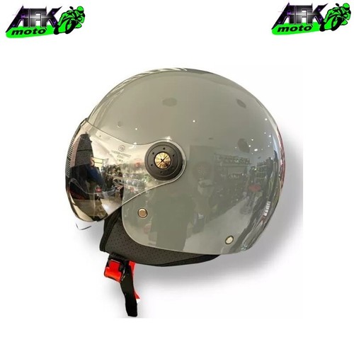 Casco demi jet grigio lucido - jet,